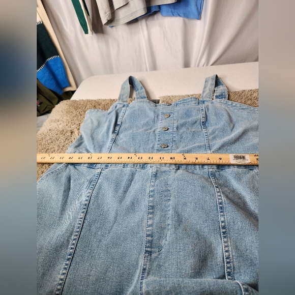 Ava & Viv Women's Denim Flare Jumpsuits Sleeveless Overalls - Picture 13 of 14